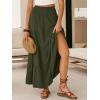 image:imageANRABESS Womens Maxi Skirts Elastic High Waist ALine Tiered Long Flowy Boho Skirts Summer Casual Beach amp Vacation WearArmy Green