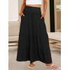 image:imageANRABESS Womens Maxi Skirts Elastic High Waist ALine Tiered Long Flowy Boho Skirts Summer Casual Beach amp Vacation WearBlack