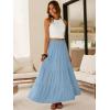 image:imageANRABESS Womens Maxi Skirts Elastic High Waist ALine Tiered Long Flowy Boho Skirts Summer Casual Beach amp Vacation WearBright Blue