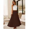 image:imageANRABESS Womens Maxi Skirts Elastic High Waist ALine Tiered Long Flowy Boho Skirts Summer Casual Beach amp Vacation WearCoffee