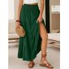 image:imageANRABESS Womens Maxi Skirts Elastic High Waist ALine Tiered Long Flowy Boho Skirts Summer Casual Beach amp Vacation WearForest Green