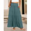 image:imageANRABESS Womens Maxi Skirts Elastic High Waist ALine Tiered Long Flowy Boho Skirts Summer Casual Beach amp Vacation WearLake