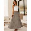 image:imageANRABESS Womens Maxi Skirts Elastic High Waist ALine Tiered Long Flowy Boho Skirts Summer Casual Beach amp Vacation WearLight Camel
