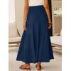 image:imageANRABESS Womens Maxi Skirts Elastic High Waist ALine Tiered Long Flowy Boho Skirts Summer Casual Beach amp Vacation WearNavy Blue