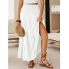 image:imageANRABESS Womens Maxi Skirts Elastic High Waist ALine Tiered Long Flowy Boho Skirts Summer Casual Beach amp Vacation WearWhite
