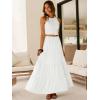image:imageANRABESS Womens Maxi Skirts Elastic High Waist ALine Tiered Long Flowy Boho Skirts Summer Casual Beach amp Vacation WearWhite