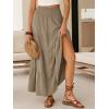 image:imageANRABESS Womens Maxi Skirts Elastic High Waist ALine Tiered Long Flowy Boho Skirts Summer Casual Beach amp Vacation WearYellow Khaki