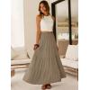 image:imageANRABESS Womens Maxi Skirts Elastic High Waist ALine Tiered Long Flowy Boho Skirts Summer Casual Beach amp Vacation WearYellow Khaki
