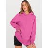 image:imageANRABESS Womens Oversized Hoodies Long Sleeve Fleece Side Slit Hooded Sweatshirts Pullover 2026 Fall Outfits Y2K ClothesHot Pink