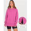 image:imageANRABESS Womens Oversized Hoodies Long Sleeve Fleece Side Slit Hooded Sweatshirts Pullover 2026 Fall Outfits Y2K ClothesHot Pink