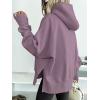 image:imageANRABESS Womens Oversized Hoodies Long Sleeve Fleece Side Slit Hooded Sweatshirts Pullover 2026 Fall Outfits Y2K ClothesLight Nutmeg