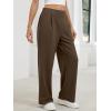 image:imageANRABESS Womens Pants Wide Leg Waffle Knit Casual Stretchy Work Dress Pants 2026 Pull on Business Slacks Trousers OutfitsBrown