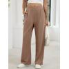 image:imageANRABESS Womens Pants Wide Leg Waffle Knit Casual Stretchy Work Dress Pants 2026 Pull on Business Slacks Trousers OutfitsCoffee