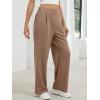 image:imageANRABESS Womens Pants Wide Leg Waffle Knit Casual Stretchy Work Dress Pants 2026 Pull on Business Slacks Trousers OutfitsCoffee