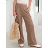 image:imageANRABESS Womens Pants Wide Leg Waffle Knit Casual Stretchy Work Dress Pants 2026 Pull on Business Slacks Trousers OutfitsCoffee