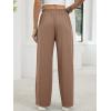 image:imageANRABESS Womens Pants Wide Leg Waffle Knit Casual Stretchy Work Dress Pants 2026 Pull on Business Slacks Trousers OutfitsCoffee