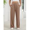 image:imageANRABESS Womens Pants Wide Leg Waffle Knit Casual Stretchy Work Dress Pants 2026 Pull on Business Slacks Trousers OutfitsCoffee