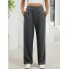 image:imageANRABESS Womens Pants Wide Leg Waffle Knit Casual Stretchy Work Dress Pants 2026 Pull on Business Slacks Trousers OutfitsDark Grey
