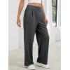 image:imageANRABESS Womens Pants Wide Leg Waffle Knit Casual Stretchy Work Dress Pants 2026 Pull on Business Slacks Trousers OutfitsDark Grey