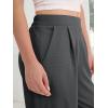 image:imageANRABESS Womens Pants Wide Leg Waffle Knit Casual Stretchy Work Dress Pants 2026 Pull on Business Slacks Trousers OutfitsDark Grey