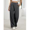 image:imageANRABESS Womens Pants Wide Leg Waffle Knit Casual Stretchy Work Dress Pants 2026 Pull on Business Slacks Trousers OutfitsDark Grey