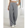 image:imageANRABESS Womens Pants Wide Leg Waffle Knit Casual Stretchy Work Dress Pants 2026 Pull on Business Slacks Trousers OutfitsLight Grey