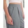 image:imageANRABESS Womens Pants Wide Leg Waffle Knit Casual Stretchy Work Dress Pants 2026 Pull on Business Slacks Trousers OutfitsLight Grey