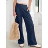 image:imageANRABESS Womens Pants Wide Leg Waffle Knit Casual Stretchy Work Dress Pants 2026 Pull on Business Slacks Trousers OutfitsNavy Blue