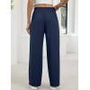 image:imageANRABESS Womens Pants Wide Leg Waffle Knit Casual Stretchy Work Dress Pants 2026 Pull on Business Slacks Trousers OutfitsNavy Blue