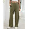 image:imageANRABESS Womens Pants Wide Leg Waffle Knit Casual Stretchy Work Dress Pants 2026 Pull on Business Slacks Trousers OutfitsPea Green