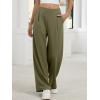 image:imageANRABESS Womens Pants Wide Leg Waffle Knit Casual Stretchy Work Dress Pants 2026 Pull on Business Slacks Trousers OutfitsPea Green