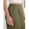 image:imageANRABESS Womens Pants Wide Leg Waffle Knit Casual Stretchy Work Dress Pants 2026 Pull on Business Slacks Trousers OutfitsPea Green