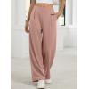 image:imageANRABESS Womens Pants Wide Leg Waffle Knit Casual Stretchy Work Dress Pants 2026 Pull on Business Slacks Trousers OutfitsPink