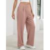 image:imageANRABESS Womens Pants Wide Leg Waffle Knit Casual Stretchy Work Dress Pants 2026 Pull on Business Slacks Trousers OutfitsPink