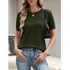 image:imageANRABESS Womens Short Sleeve Sweater Summer Sweaters Top Dressy Scalloped Loose Business Casual Vacation Outfits 2026Army Green