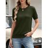 image:imageANRABESS Womens Short Sleeve Sweater Summer Sweaters Top Dressy Scalloped Loose Business Casual Vacation Outfits 2026Army Green