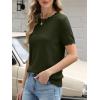 image:imageANRABESS Womens Short Sleeve Sweater Summer Sweaters Top Dressy Scalloped Loose Business Casual Vacation Outfits 2026Army Green