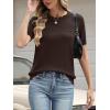 image:imageANRABESS Womens Short Sleeve Sweater Summer Sweaters Top Dressy Scalloped Loose Business Casual Vacation Outfits 2026Chocolate Brown