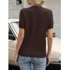 image:imageANRABESS Womens Short Sleeve Sweater Summer Sweaters Top Dressy Scalloped Loose Business Casual Vacation Outfits 2026Chocolate Brown