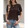 image:imageANRABESS Womens Short Sleeve Sweater Summer Sweaters Top Dressy Scalloped Loose Business Casual Vacation Outfits 2026Chocolate Brown