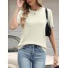 image:imageANRABESS Womens Short Sleeve Sweater Summer Sweaters Top Dressy Scalloped Loose Business Casual Vacation Outfits 2026Cream White