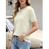 image:imageANRABESS Womens Short Sleeve Sweater Summer Sweaters Top Dressy Scalloped Loose Business Casual Vacation Outfits 2026Cream White