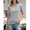 image:imageANRABESS Womens Short Sleeve Sweater Summer Sweaters Top Dressy Scalloped Loose Business Casual Vacation Outfits 2026Grey