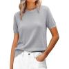 image:imageANRABESS Womens Short Sleeve Sweater Summer Sweaters Top Dressy Scalloped Loose Business Casual Vacation Outfits 2026Grey