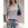 image:imageANRABESS Womens Short Sleeve Sweater Summer Sweaters Top Dressy Scalloped Loose Business Casual Vacation Outfits 2026Grey