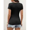image:imageANRABESS Womens Short Sleeve Tops Built in Bra 2026 Summer T Shirts Slim Fitted Going Out Y2K Basic Tee Vacation ClothesBlack