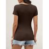 image:imageANRABESS Womens Short Sleeve Tops Built in Bra 2026 Summer T Shirts Slim Fitted Going Out Y2K Basic Tee Vacation ClothesDark Brown