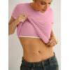 image:imageANRABESS Womens Short Sleeve Tops Built in Bra 2026 Summer T Shirts Slim Fitted Going Out Y2K Basic Tee Vacation ClothesDusty Pink