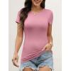 image:imageANRABESS Womens Short Sleeve Tops Built in Bra 2026 Summer T Shirts Slim Fitted Going Out Y2K Basic Tee Vacation ClothesDusty Pink