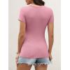 image:imageANRABESS Womens Short Sleeve Tops Built in Bra 2026 Summer T Shirts Slim Fitted Going Out Y2K Basic Tee Vacation ClothesDusty Pink